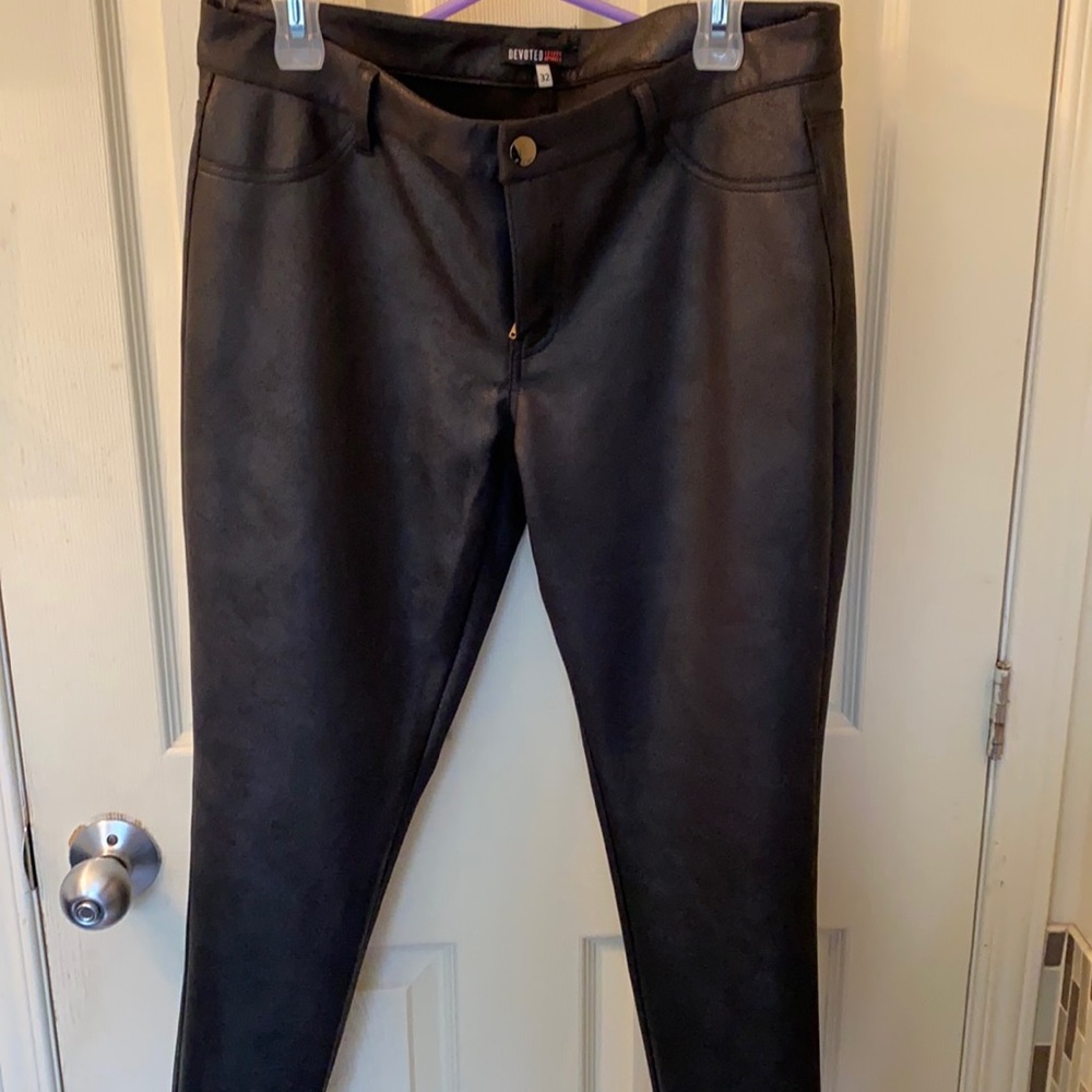 Shiny black pants
